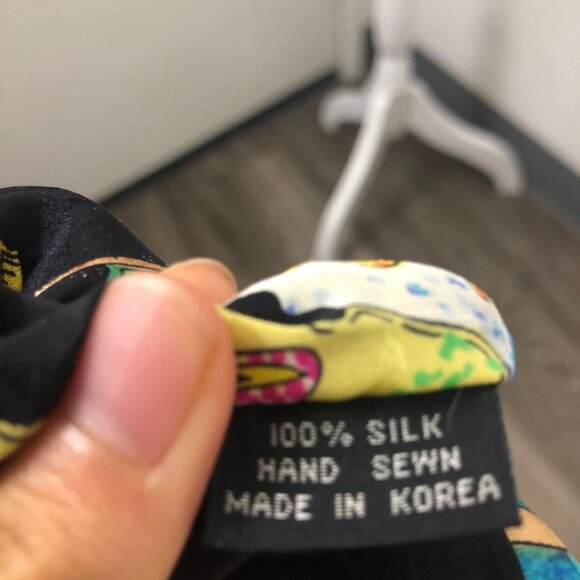 Vintage 90s Nicole Miller Surf's Up Novelty Print Silk Hand Sewn Tie - Picture 4 of 4